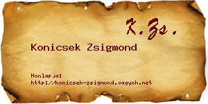 Konicsek Zsigmond névjegykártya