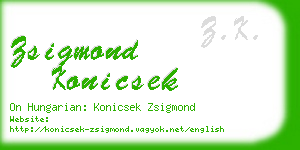 zsigmond konicsek business card
